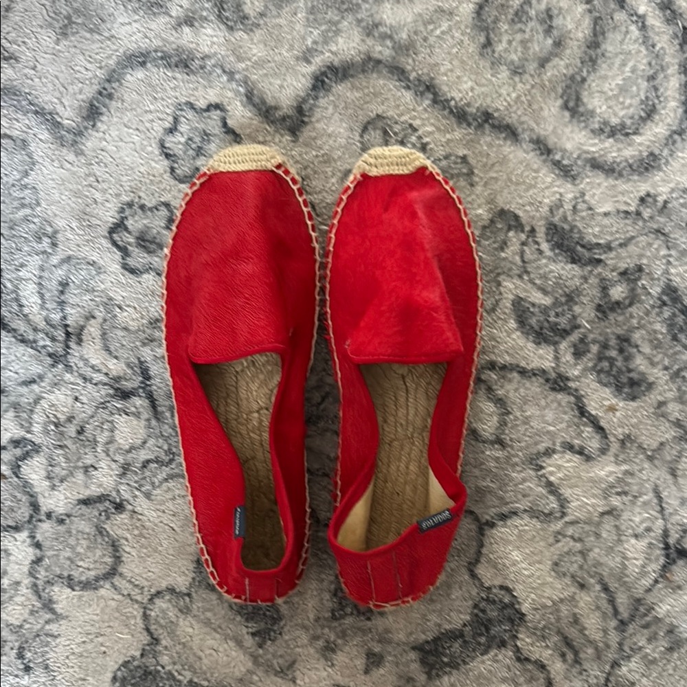 Soludos Red Espadrille Shoes with Rope Sole size 8 narrow